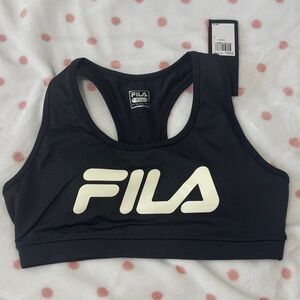 FILA Women's Black and White Sports Bra